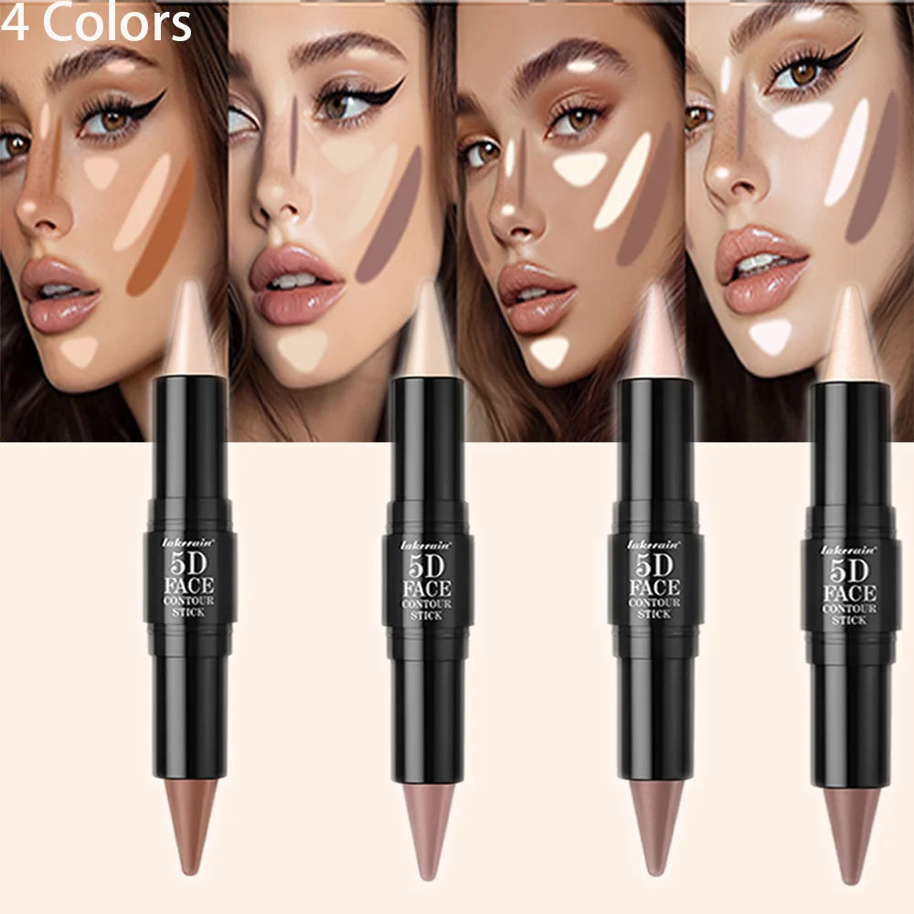 Dual-Ended Cream Contour and Highlighter Stick for Professional Sculpting