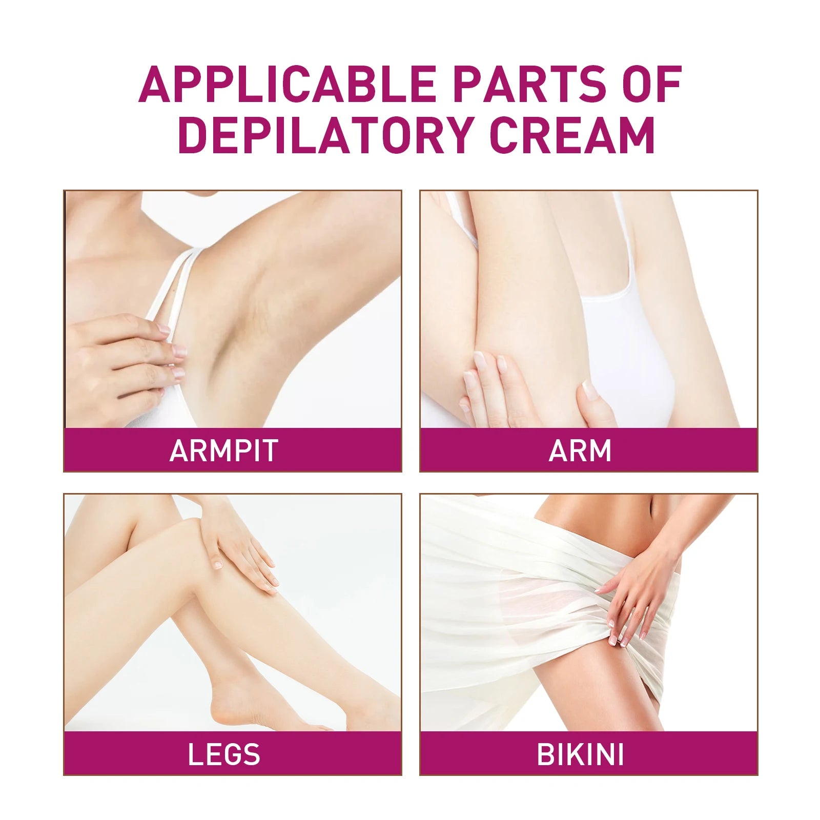 Painless Hair Removal Cream for Smooth Skin and Body Grooming - 9