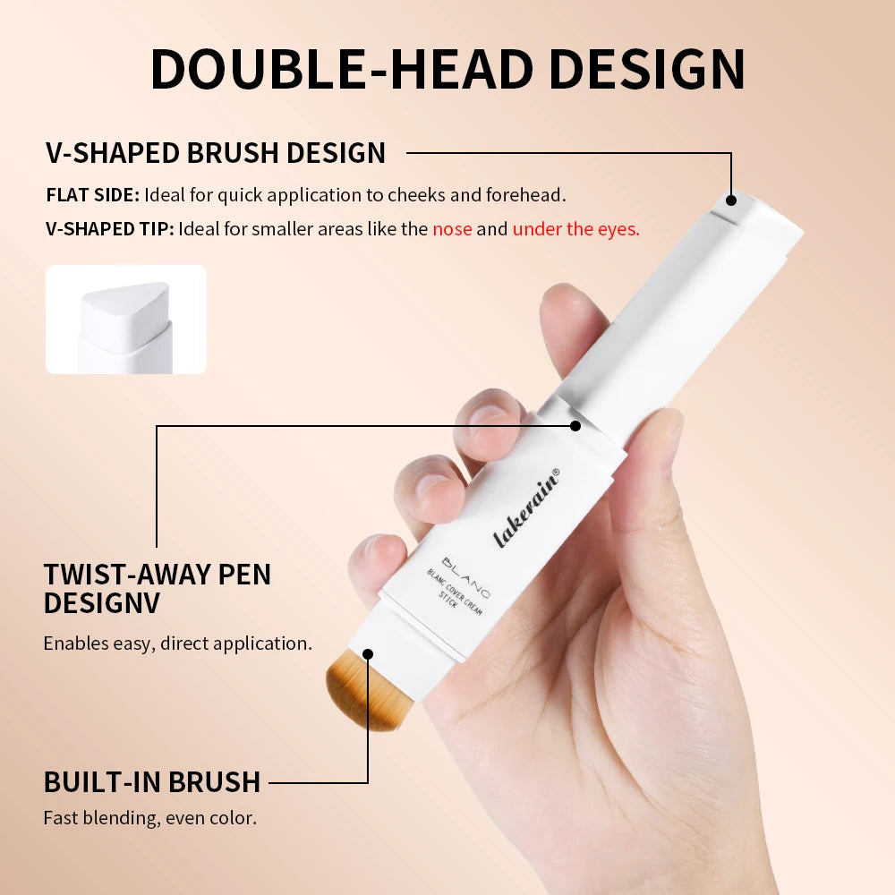 Color-Changing Foundation Stick with Built-in Blending Brush