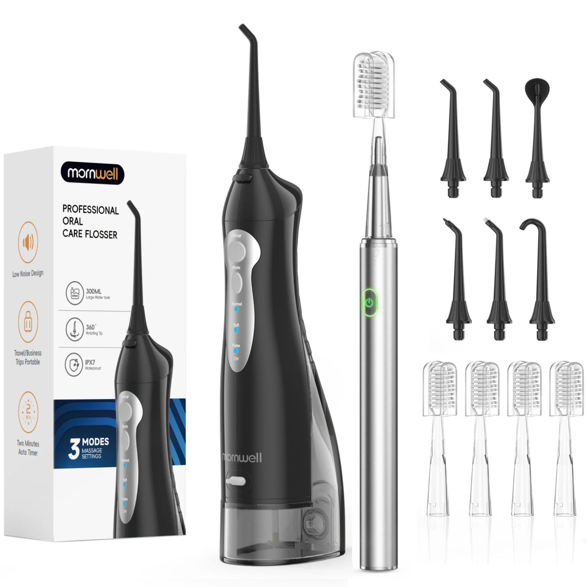 Electric Toothbrush and Water Flosser Combo Set for Deep Oral Cleaning