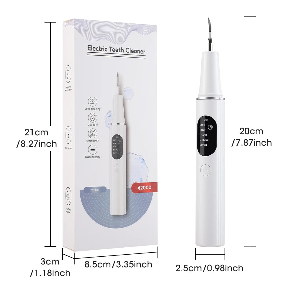 Rechargeable Ultrasonic Teeth Cleaning Kit for Plaque and Tartar Removal - 14