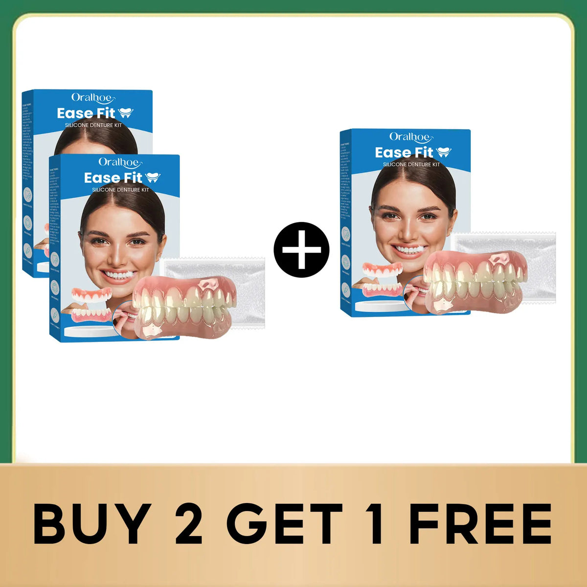 Comfortable Silicone Full Denture Set for Natural Looking Teeth Smile