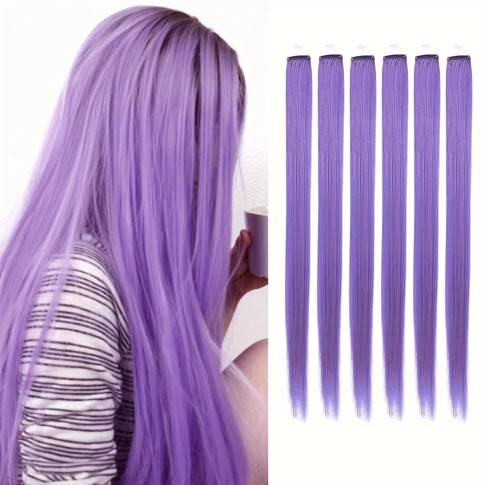 22-Inch Colored Clip-In Hair Extension Highlights