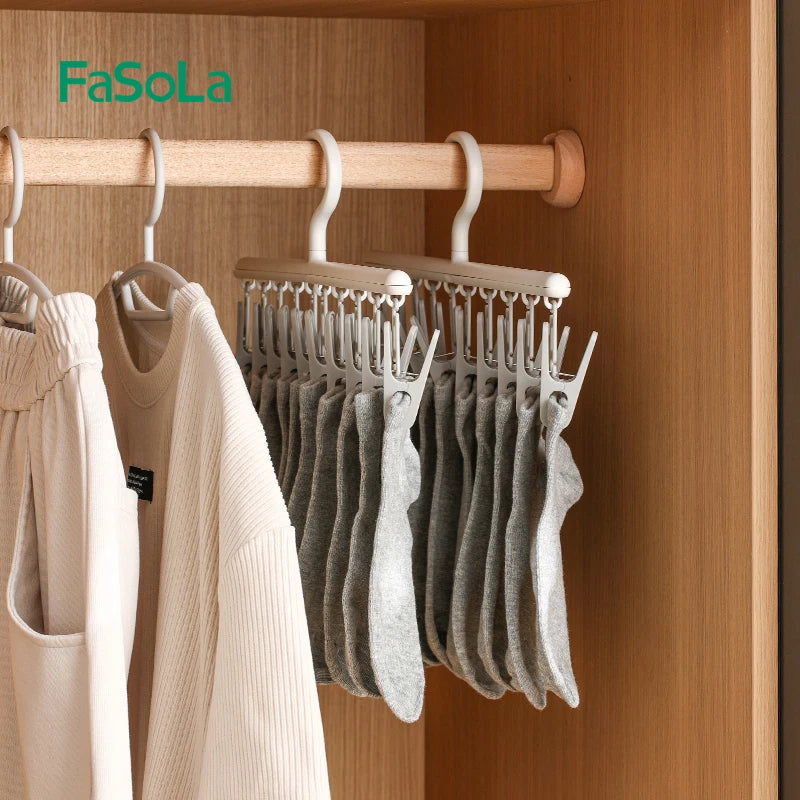 10-Clip Hanging Drying Rack for Socks and Undergarments - 4