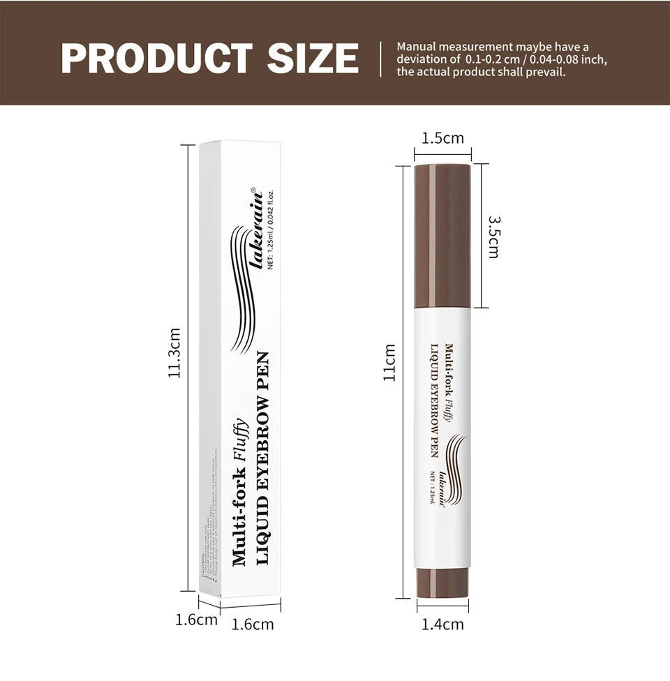 Waterproof Multi-Fork Liquid Eyebrow Pen for Natural Fluffy Brows - 18