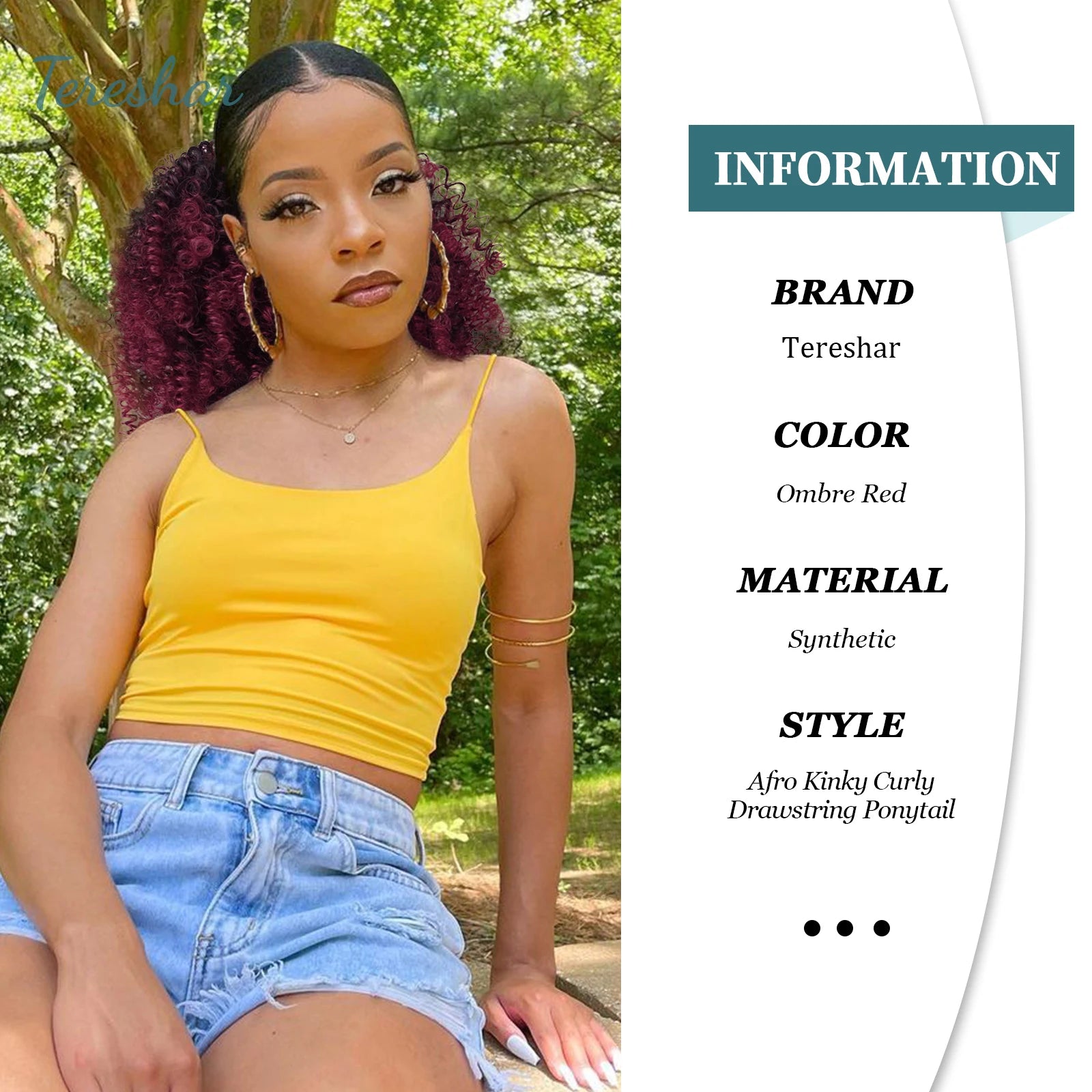 Short Kinky Curly Drawstring Ponytail Hair Extension for Instant Volume - 2
