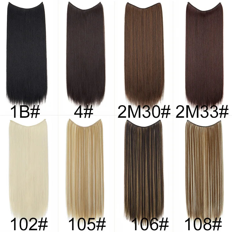 24-Inch Invisible Fishing Line Hair Extensions for Instant Length - 2