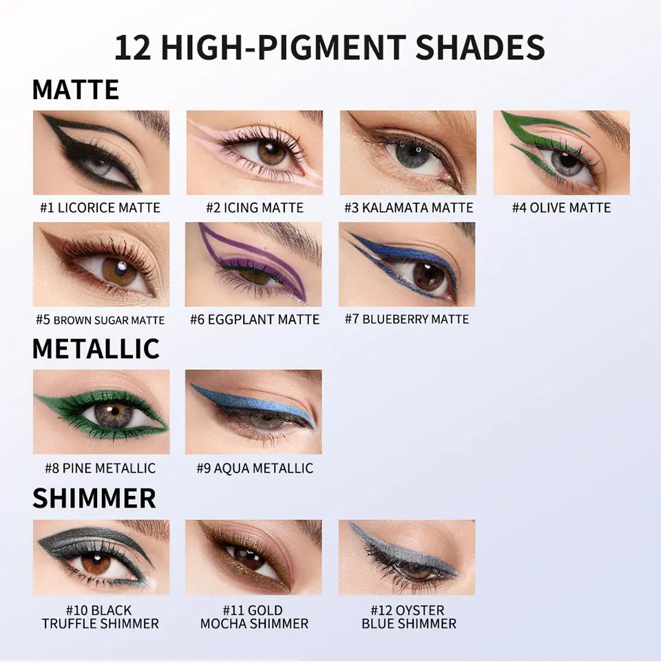 Waterproof Long-Lasting Eyeliner Pencil for Precise Smokey Eye Makeup - 8