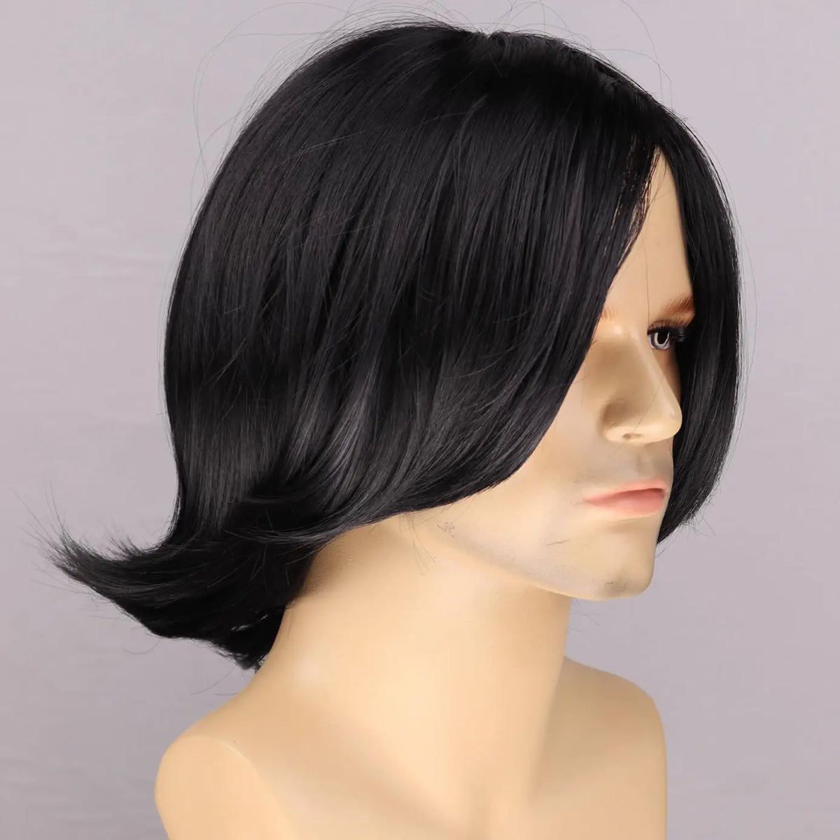 Short Straight Layered Men's Wig for Daily Use