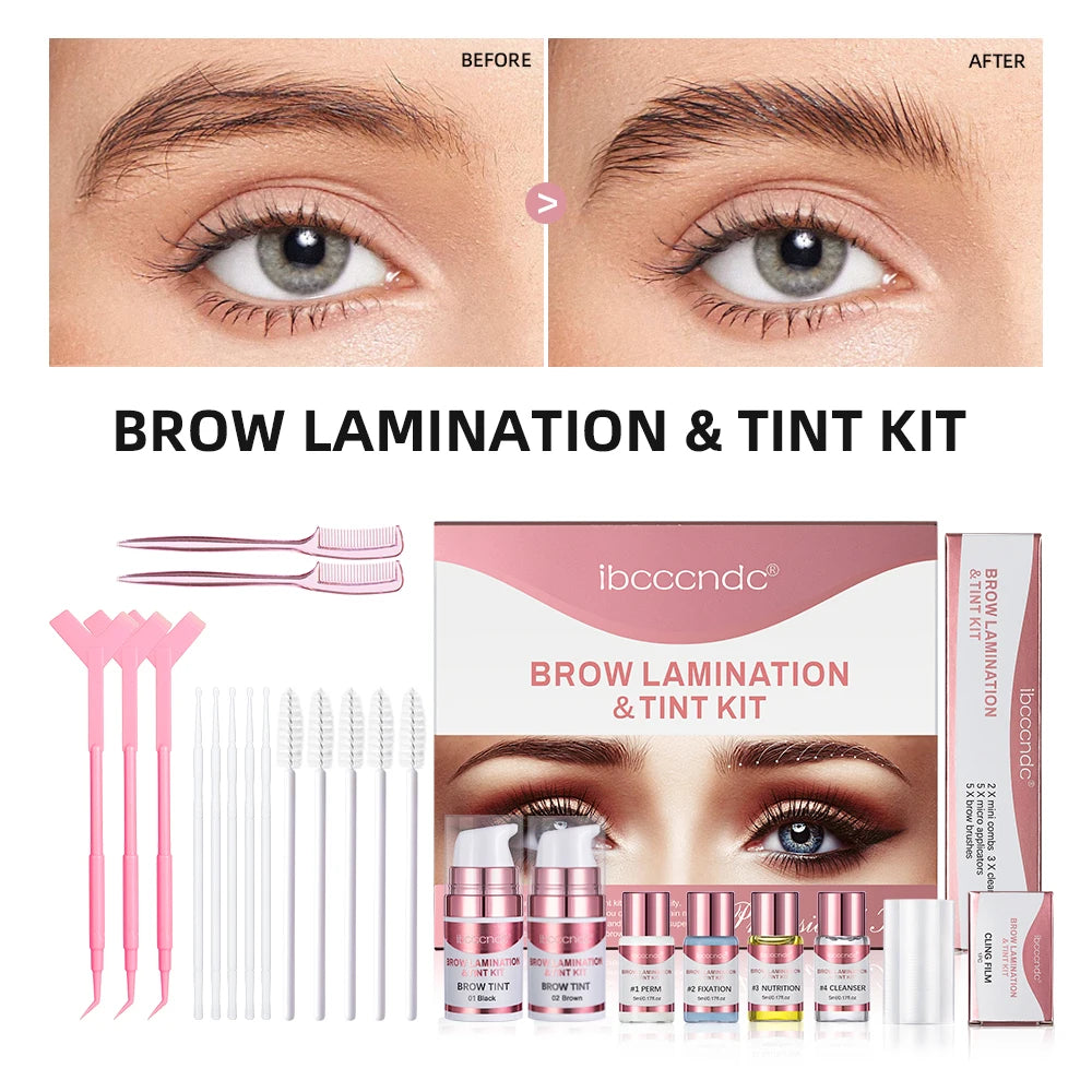 Professional Eyelash and Eyebrow Lift and Tint Kit for Home Salon Use - 24