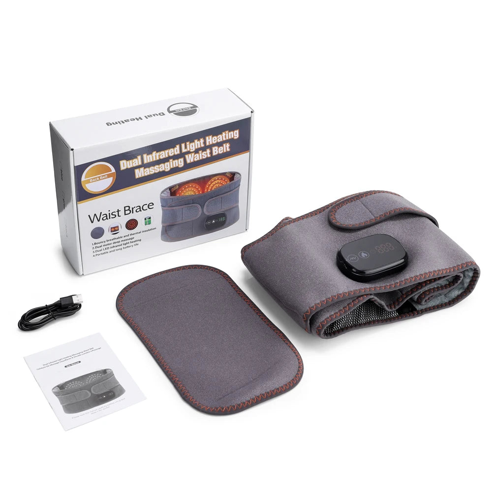 Cordless Heated Waist Massager with Infrared Heat and Vibration Therapy - 16