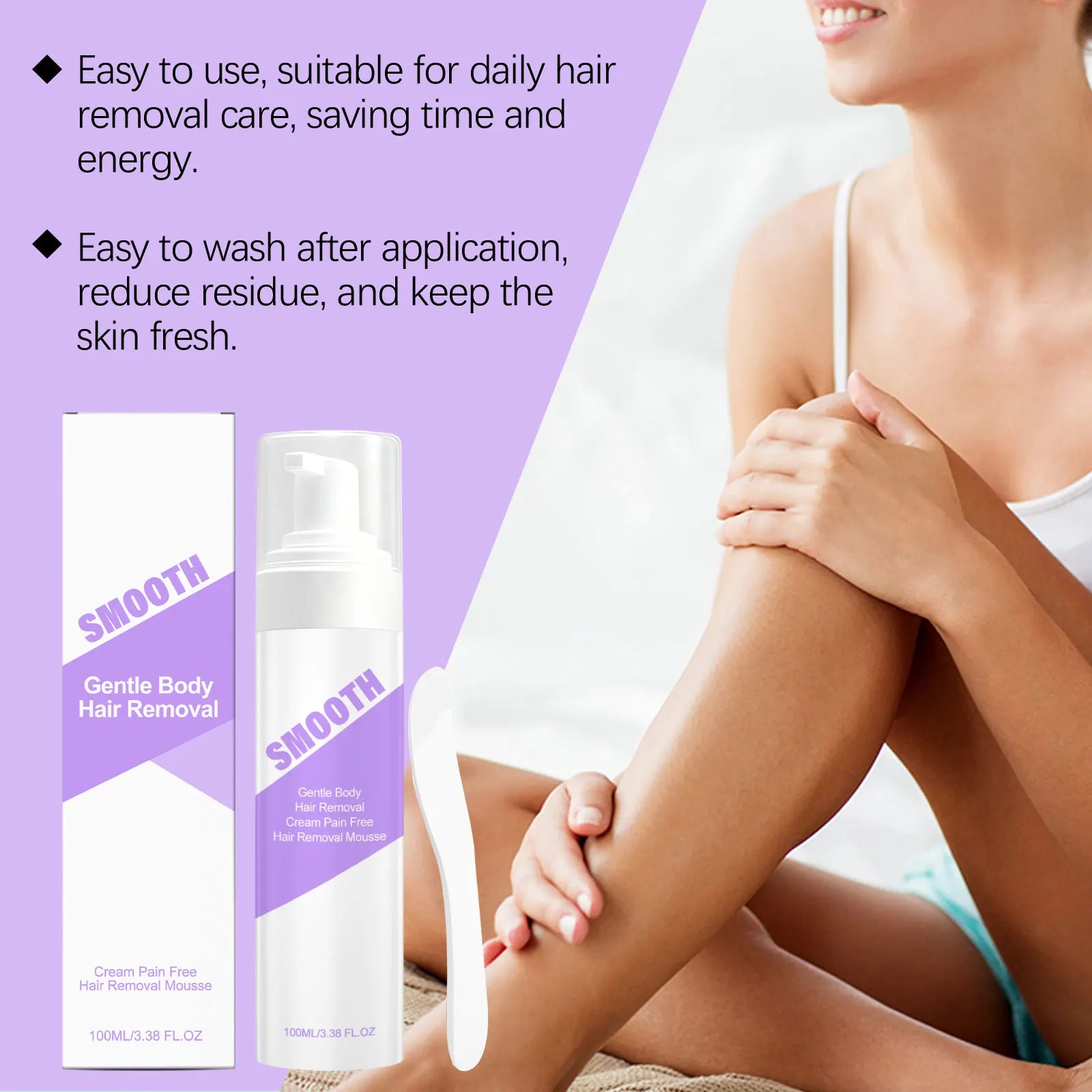 Painless Hair Removal Mousse Foam for Smooth Skin on Arms Legs and Body - 11