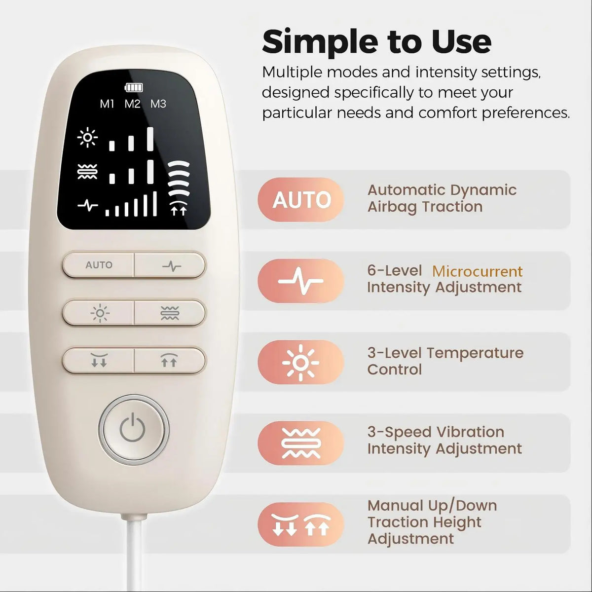 Electric Lumbar Traction Massager with Adjustable Airbag Support