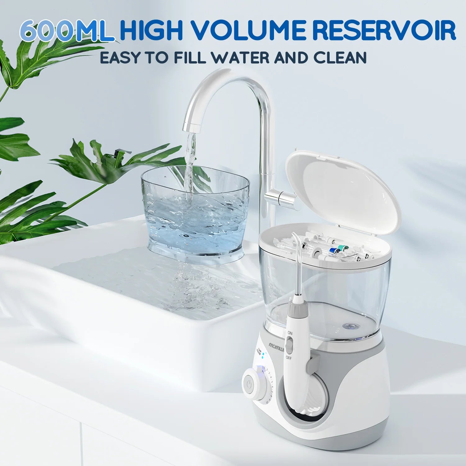 Electric Water Flosser for Teeth with 8 Nozzles and 10 Pressure Settings - 6