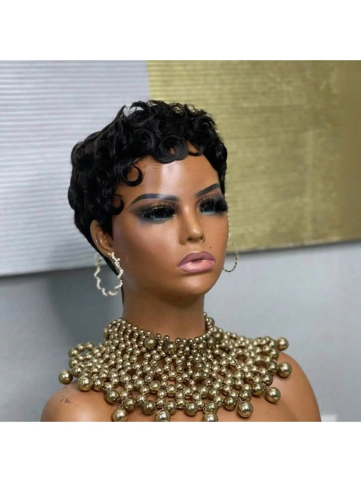 Short Curly Pixie Cut Wig for Women