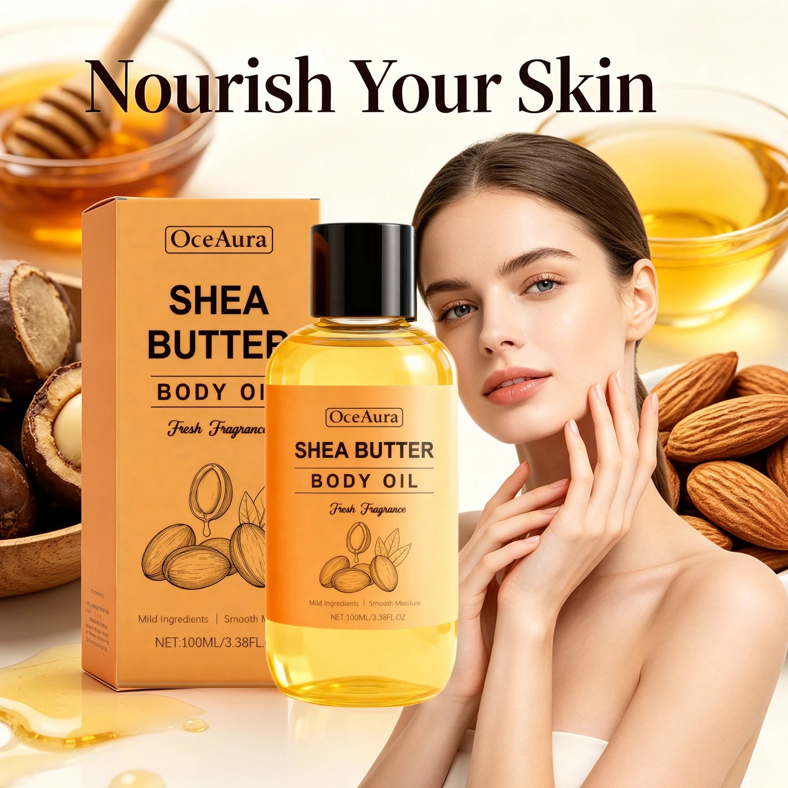 Shea Butter Nourishing Body Oil for Dry Skin Hydration - 4