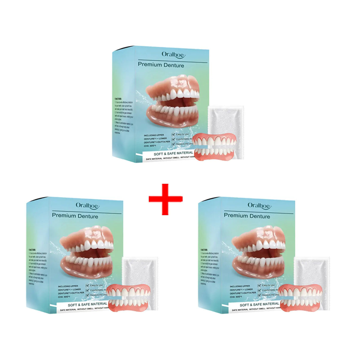 Temporary Silicone Denture Set for Beautiful Smiles and Tooth Repair