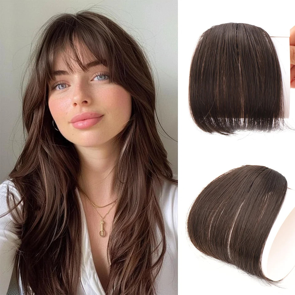 Clip-In Synthetic Blunt Bangs for Instant Hair Style Transformation - 1