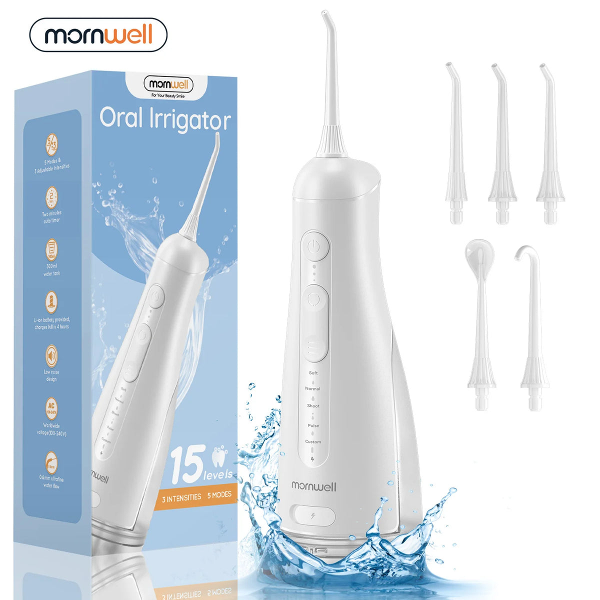 Portable Rechargeable Water Flosser for Deep Teeth and Gum Cleaning