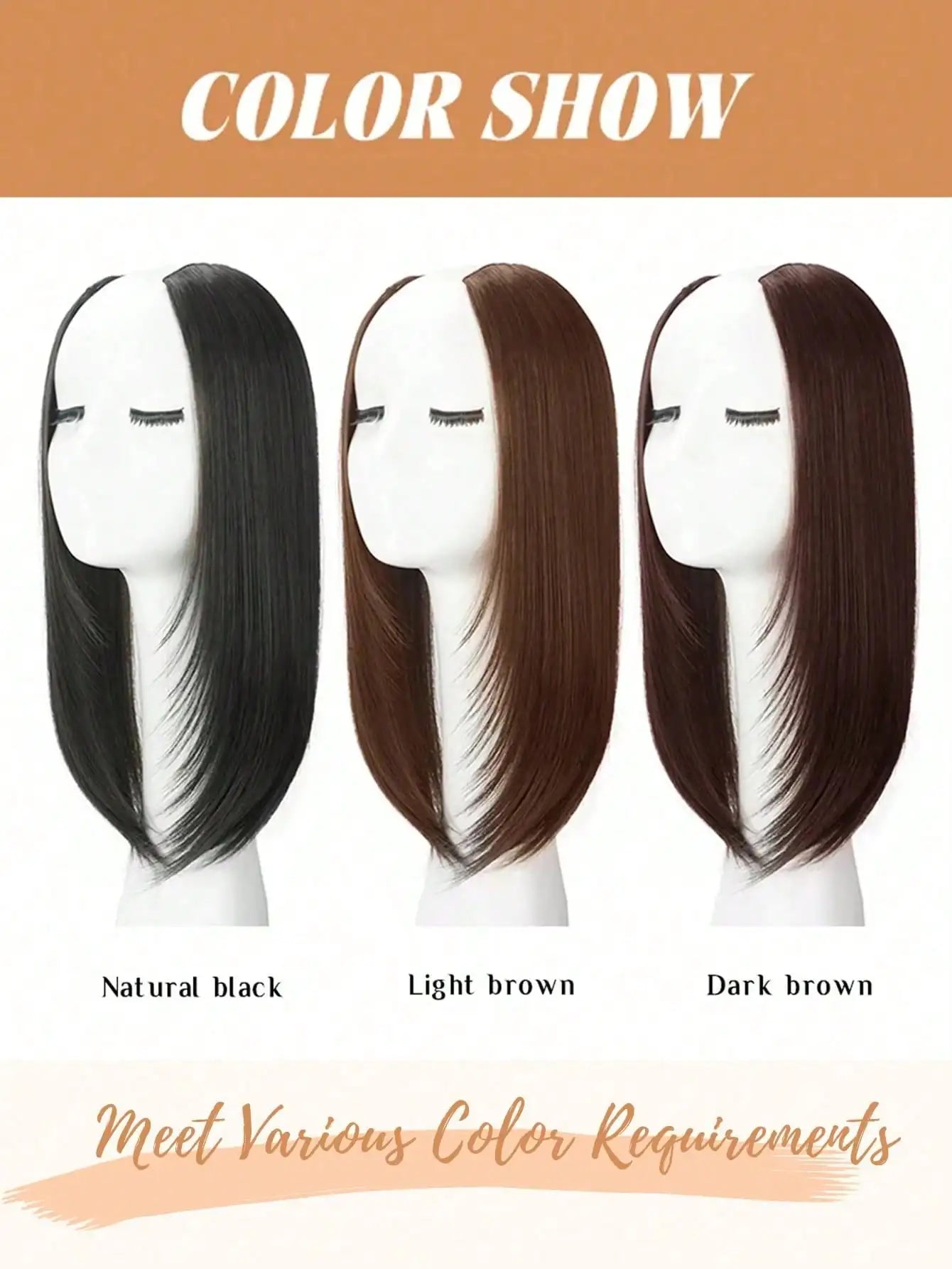 U-Shaped Long Straight Clip-In Hair Extension for Volume - 3