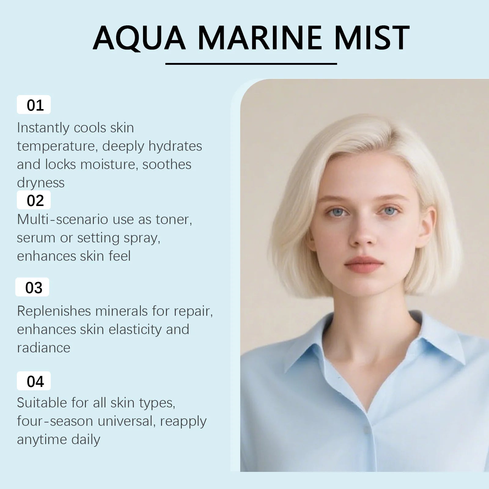 Sea Water and Hyaluronic Acid Hydrating Facial Mist for Glowing Skin - 10