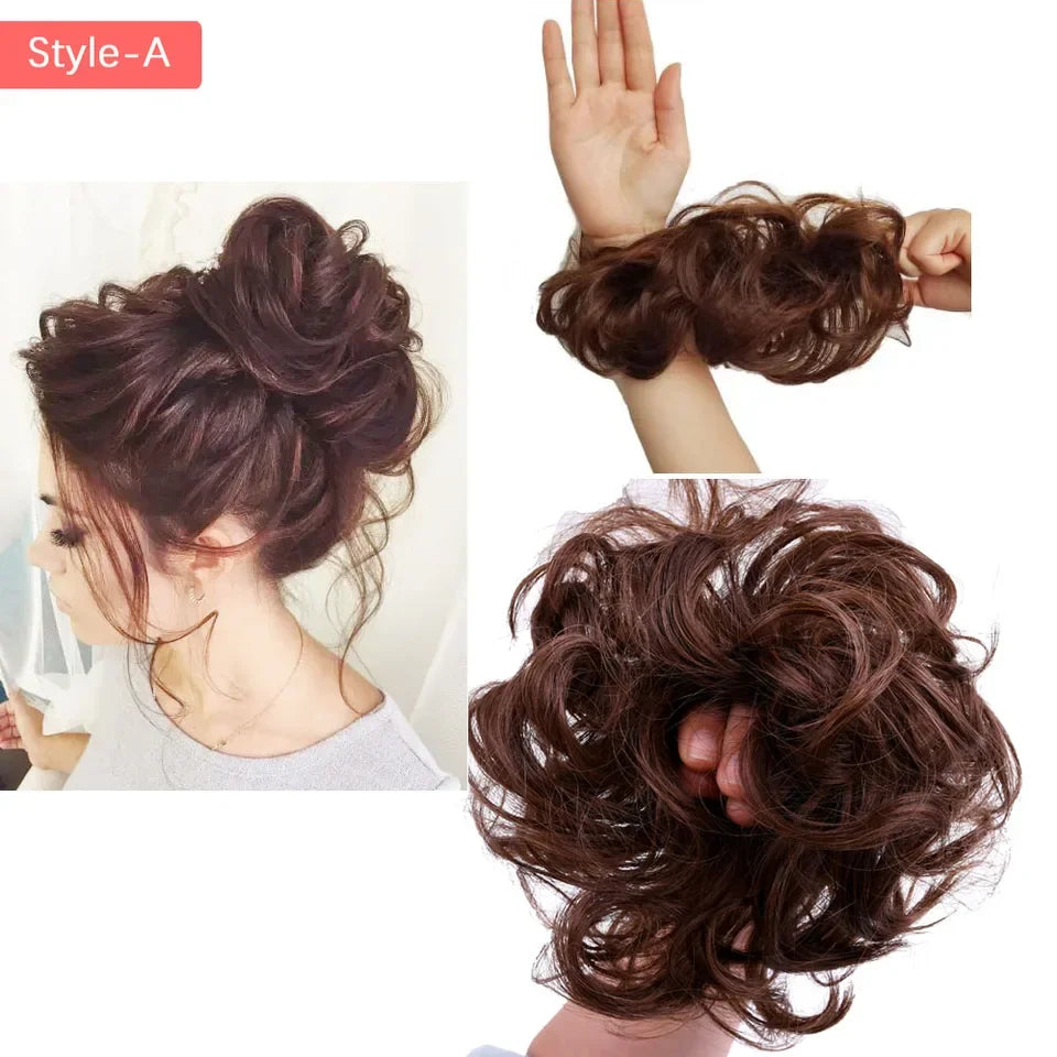 Messy Curly Hair Bun Extension for Instant Voluminous Updo Hairstyles - 4