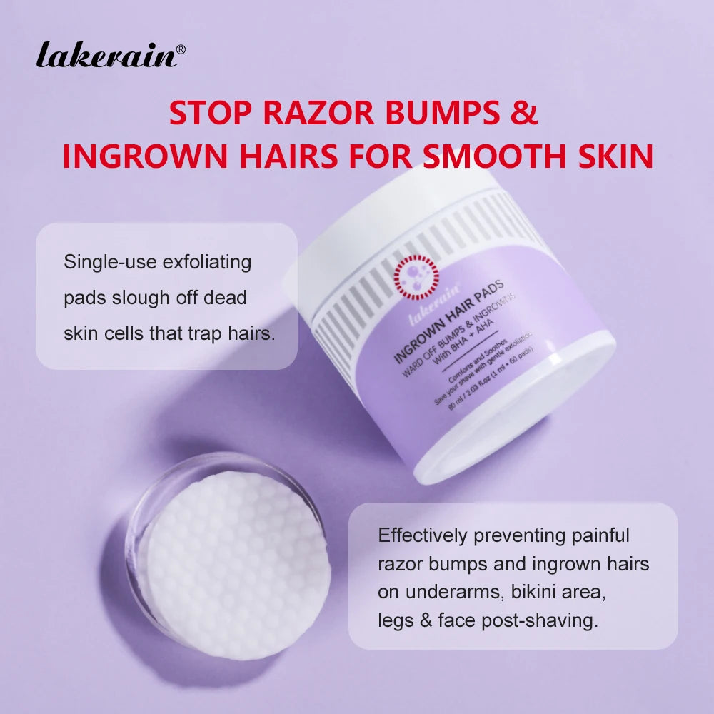 Exfoliating Ingrown Hair Treatment Pads for Razor Bumps and Irritation - 3