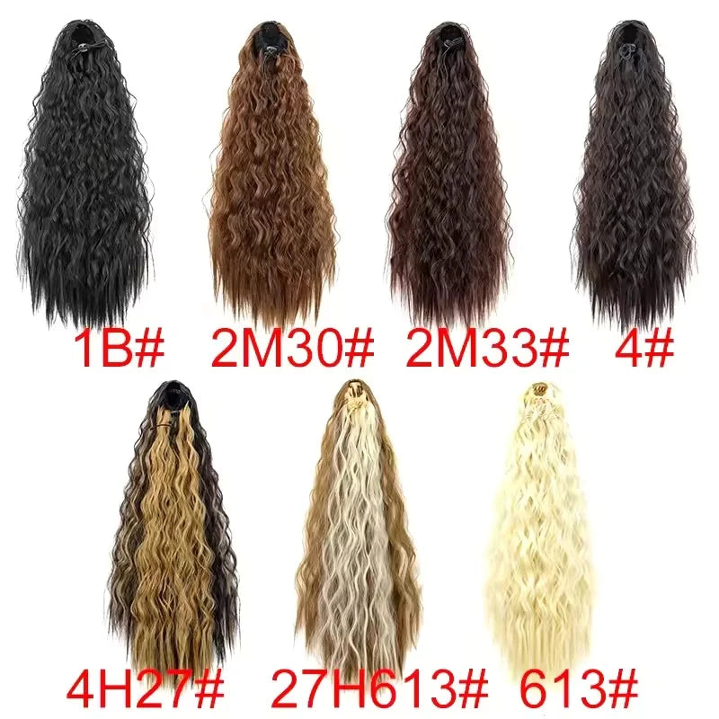 22-Inch Curly Drawstring Ponytail Hair Extension - 9
