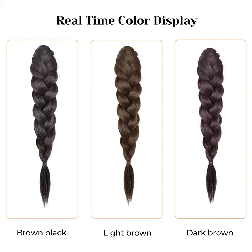 Clip-On Braided Ponytail Hair Extension for Instant Voluminous Styles - 2