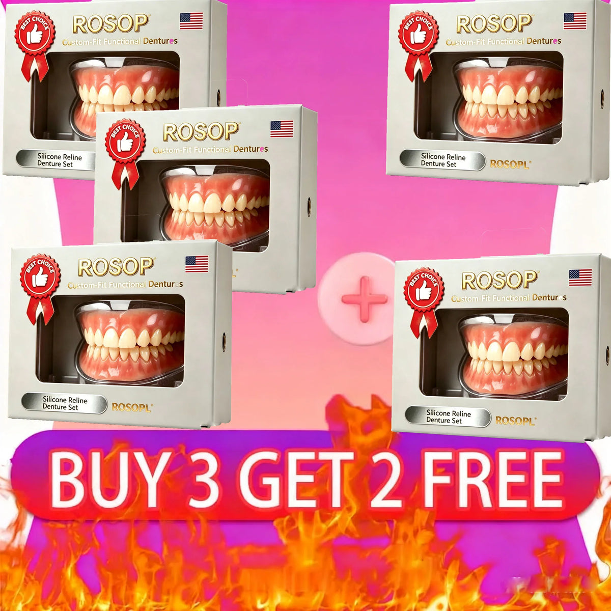 Comfortable Silicone Denture Kit for Men and Women