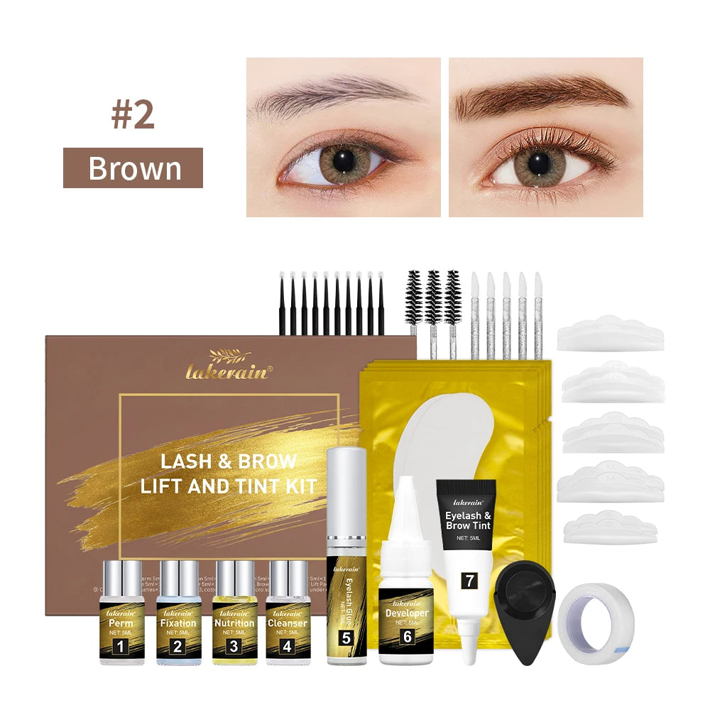 Professional Lash Lift and Eyebrow Tinting Kit for Salon-Quality Results - 24