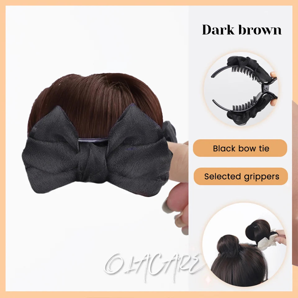 Synthetic Flower Bud Hair Bun Extension with Claw Clip