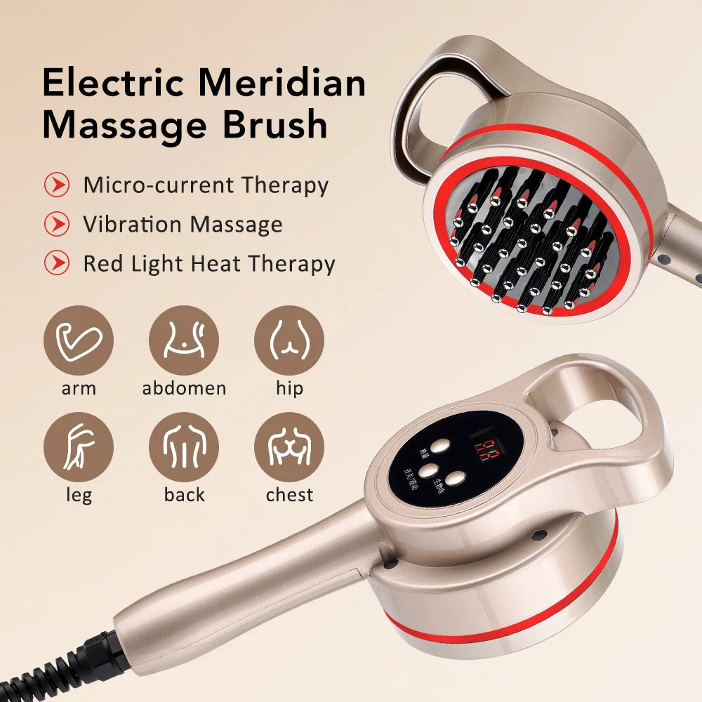 Electric Microcurrent Meridian Body Massager for Cellulite and Relaxation - 1