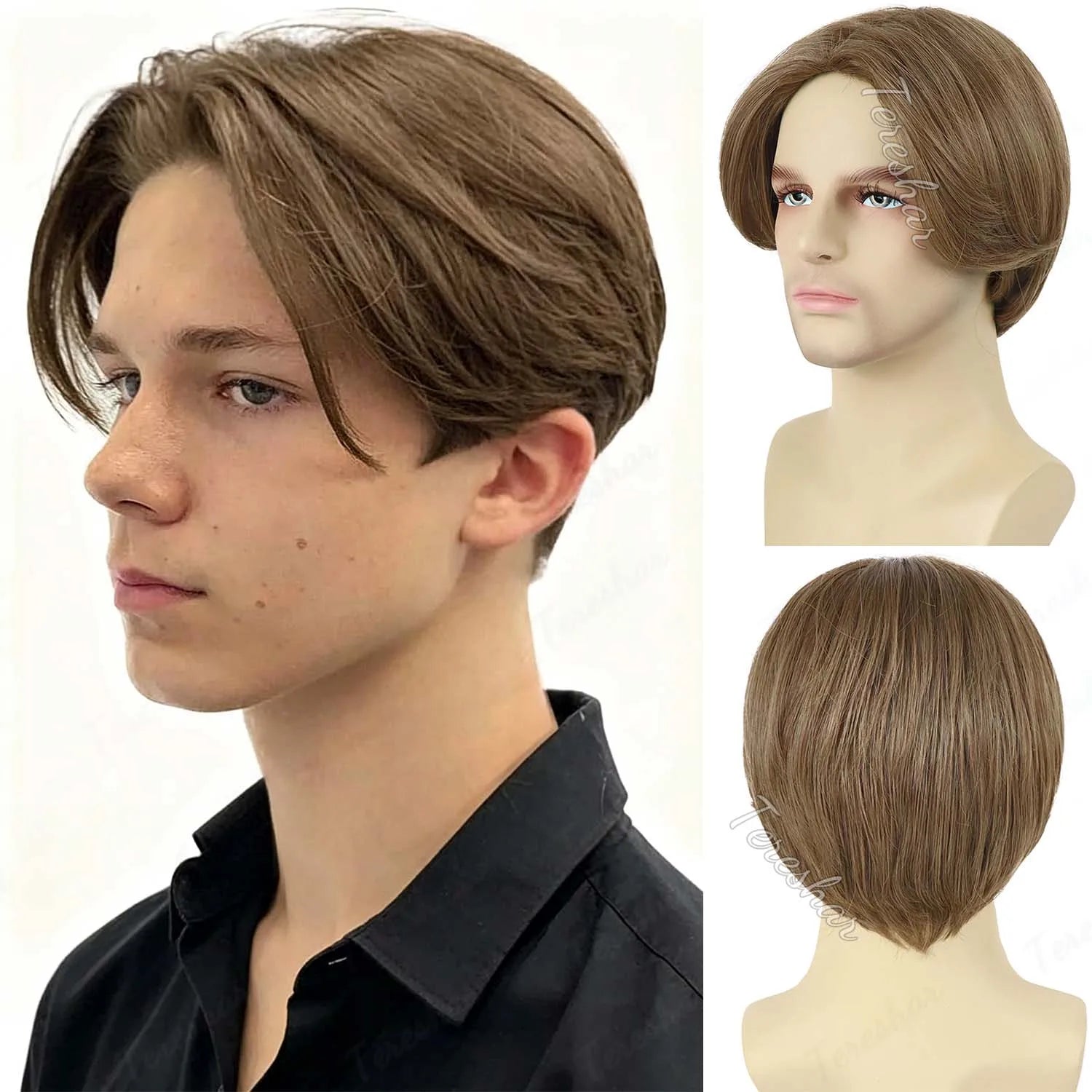 Short Straight Layered Men's Wig for Cosplay and Daily Parties - 15
