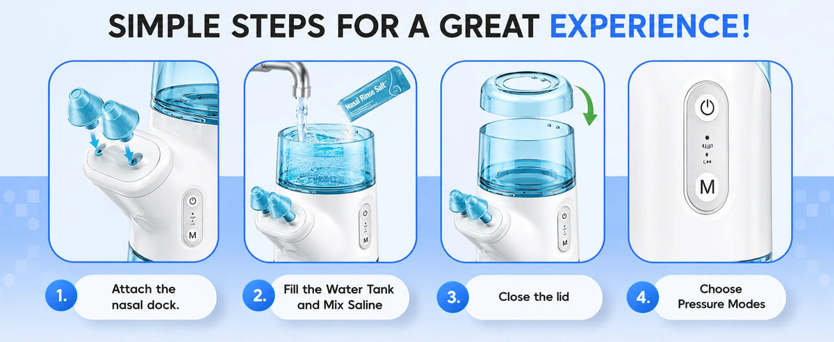 Portable Electric Nasal Irrigator for Sinus Relief and Daily Nasal Care