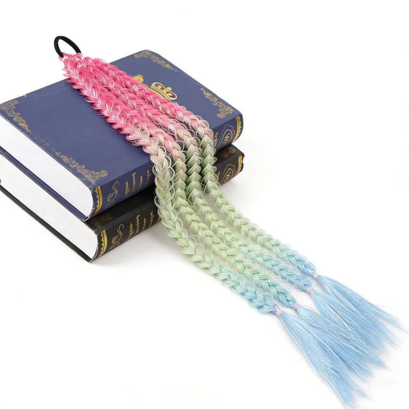 24-Inch Rainbow Gradient Braided Hair Extension for Parties - 5