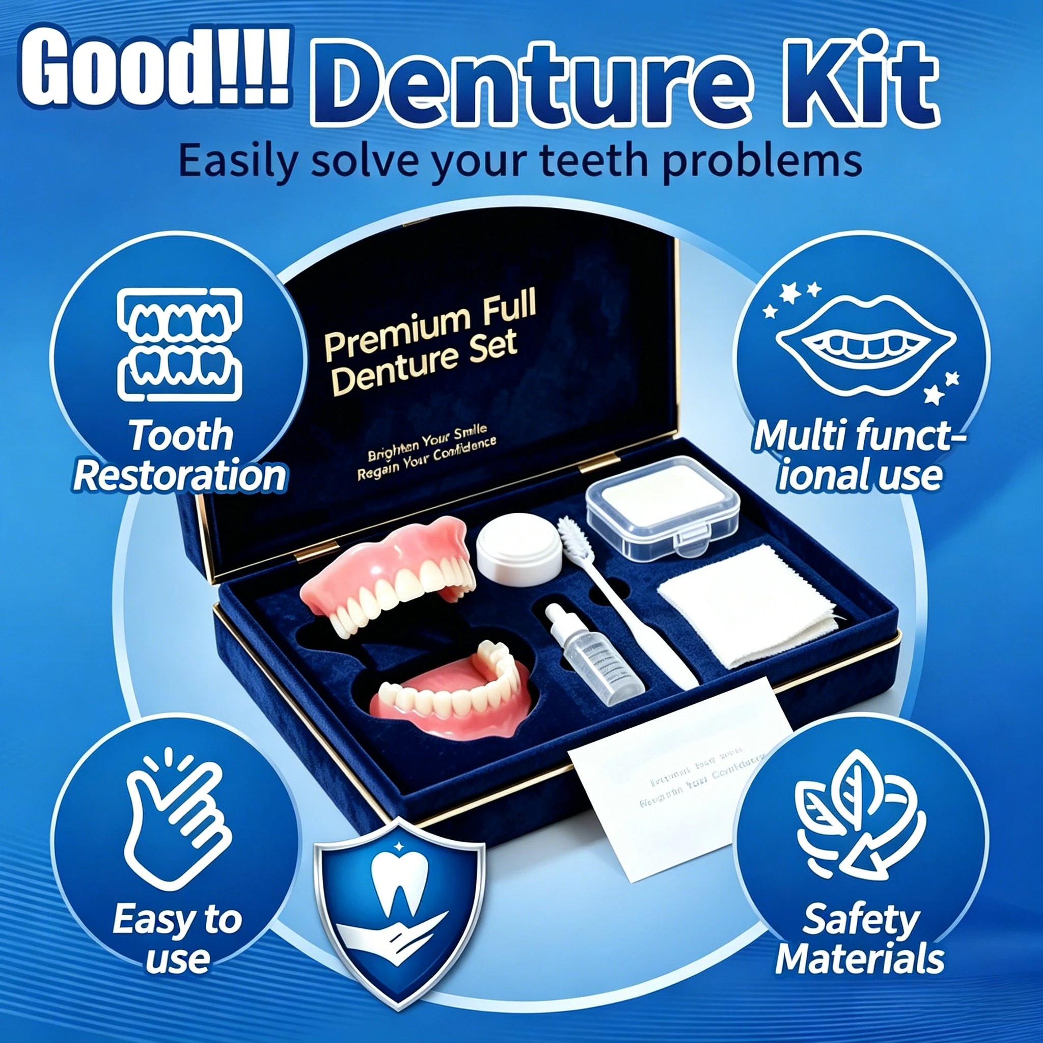 Comfortable Silicone Full Mouth False Teeth Smile Set for Daily Use - 6