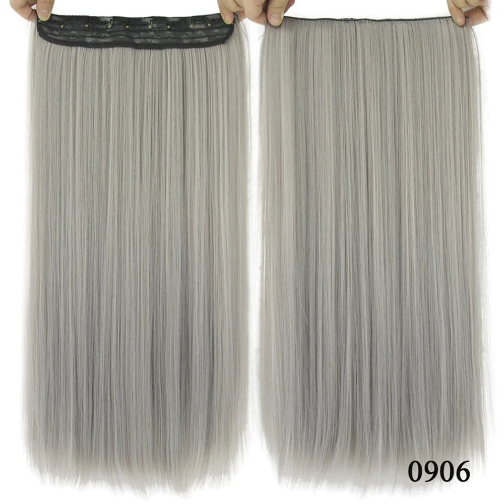 Straight Synthetic Clip-In Hair Extensions for Instant Volume - 19