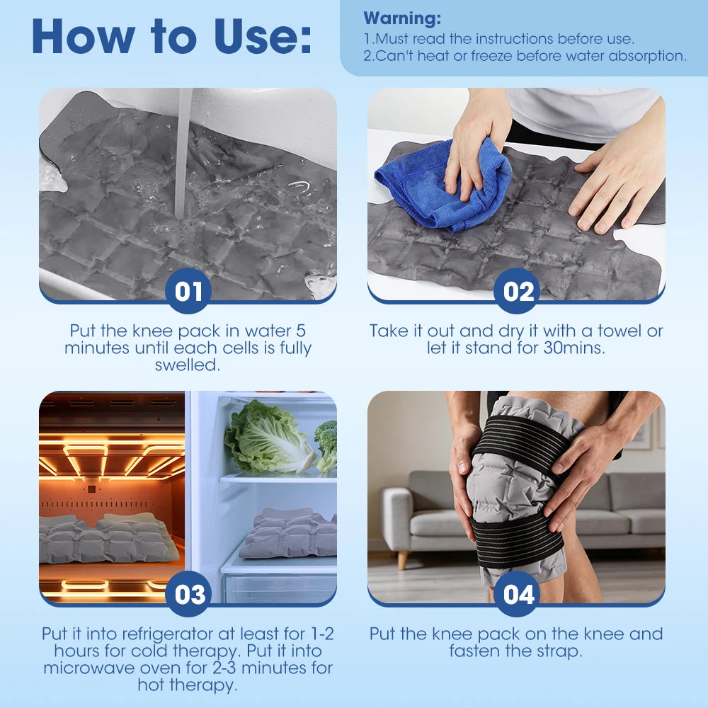Reusable Hot and Cold Therapy Knee Wrap for Pain Relief and Recovery