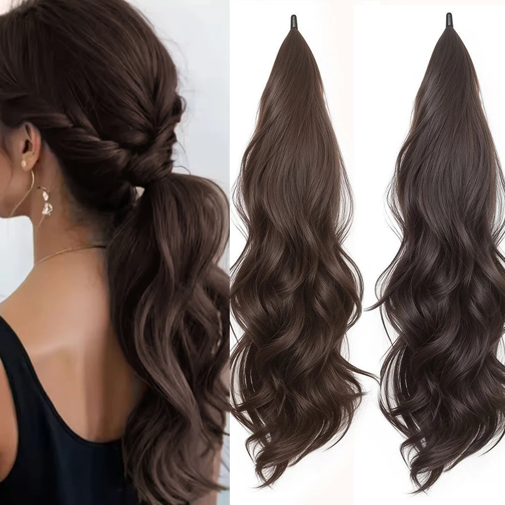 24 Inch Long Curly Ponytail Hair Extension for Daily Volume and Styling