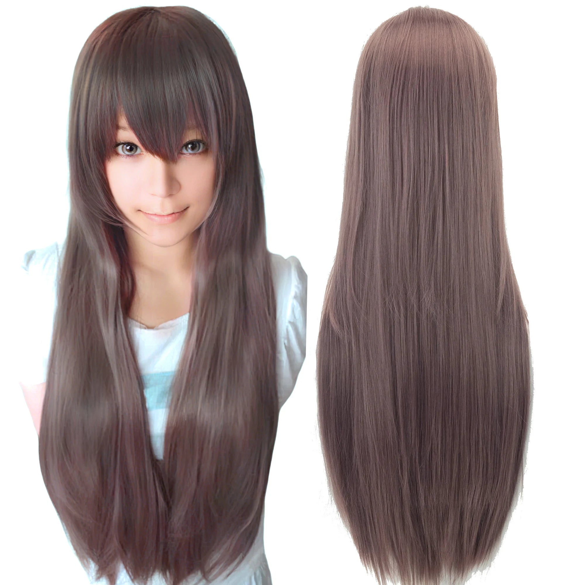 Long Straight Dark Green Cosplay Wig for Anime Halloween Costumes - 6