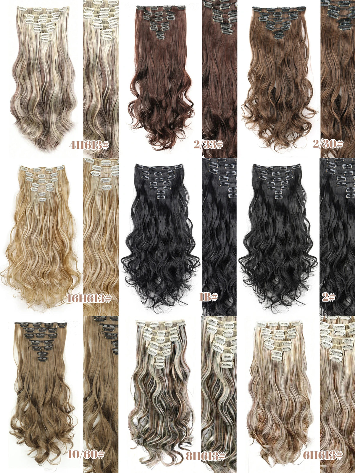 22-Inch Wavy Clip-In Hair Extensions for Instant Volume