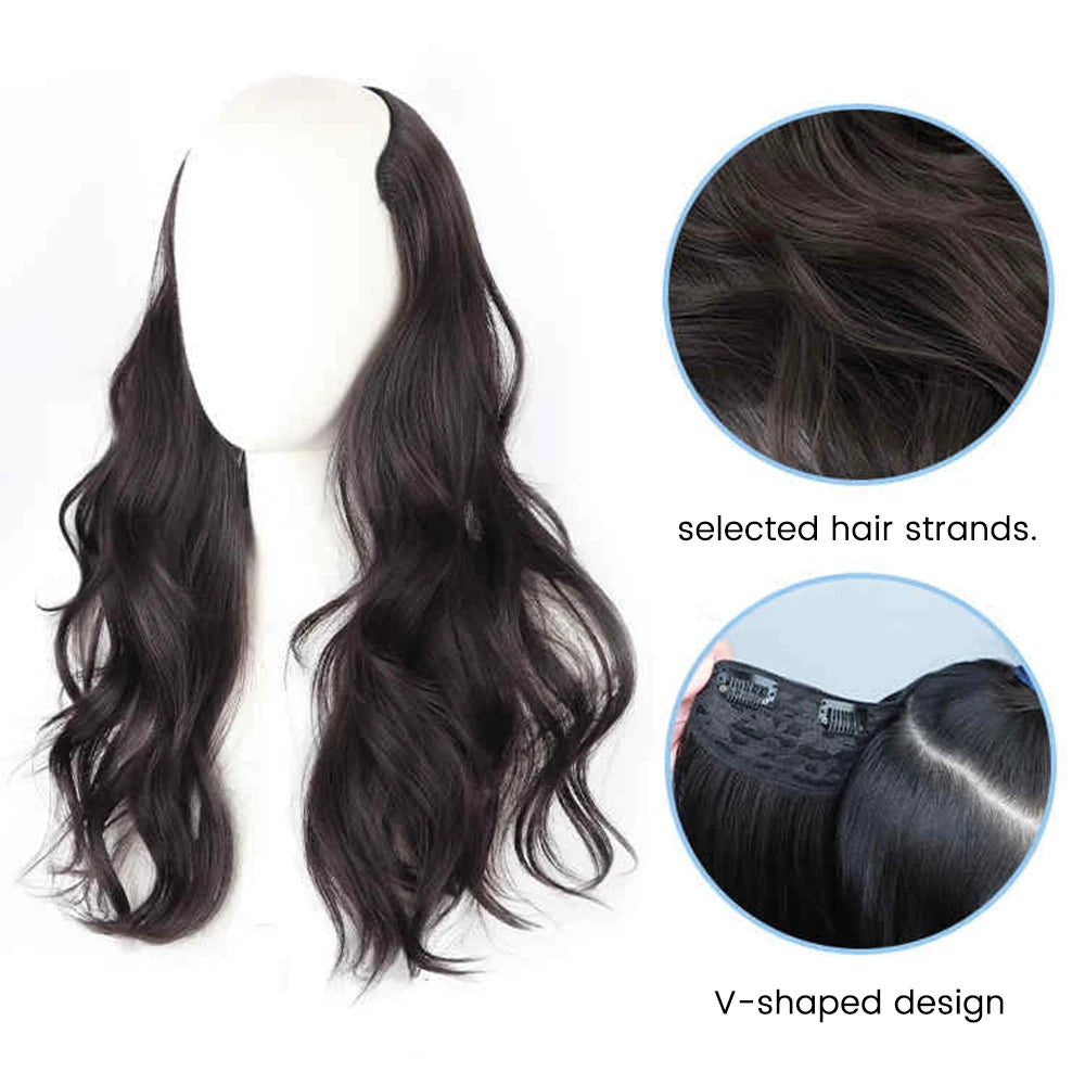 20-Inch Wavy V-Shape Clip-In Hair Extensions - 4