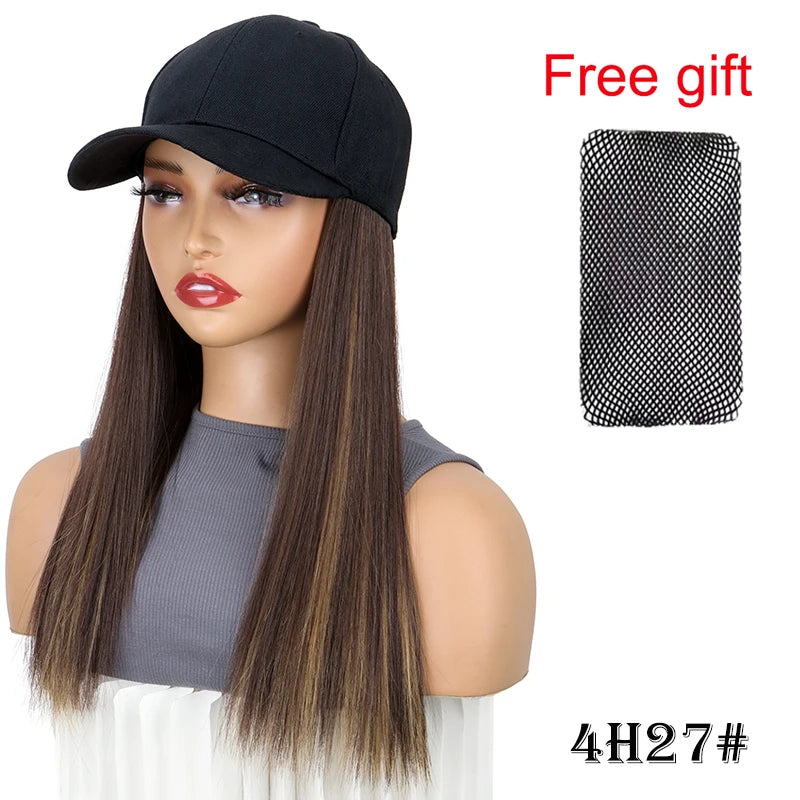 18-Inch Straight Hair Extension Baseball Cap for Daily Wear - 8