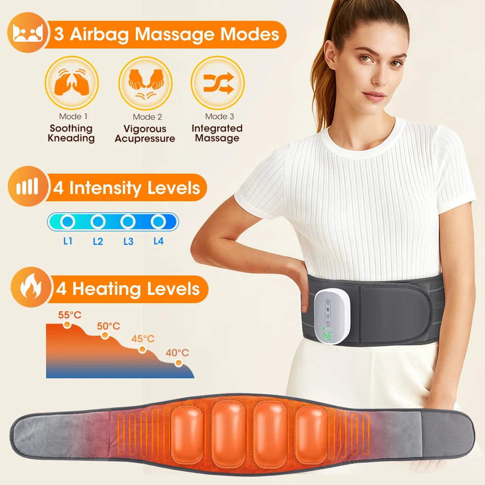 Cordless Heated Back Massage Belt with Air Compression - 7