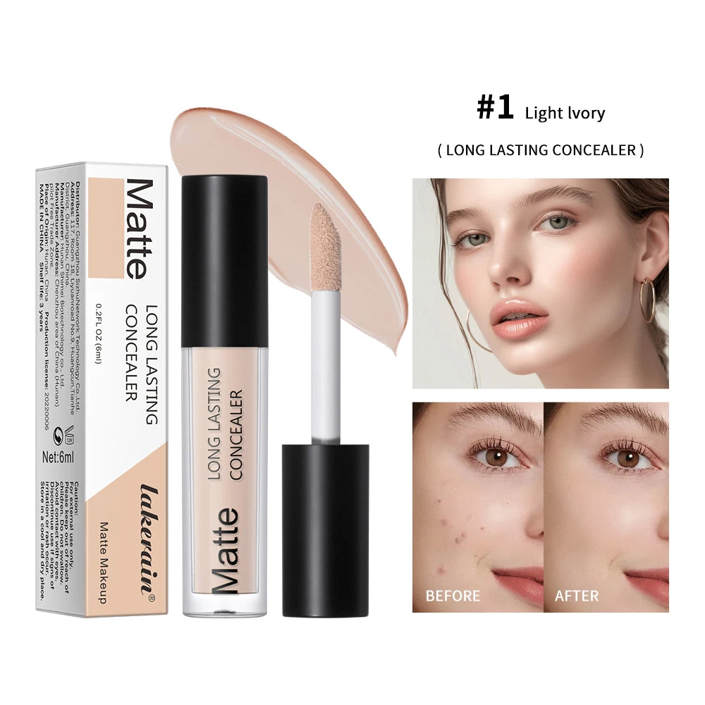 Full Coverage Matte Finish Liquid Concealer for All Skin Types - 19