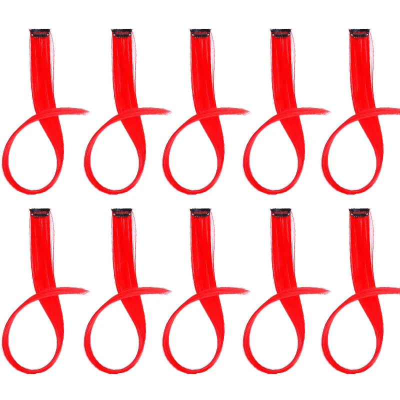 22-Inch Clip-In Synthetic Hair Extensions for Instant Color Highlights - 9