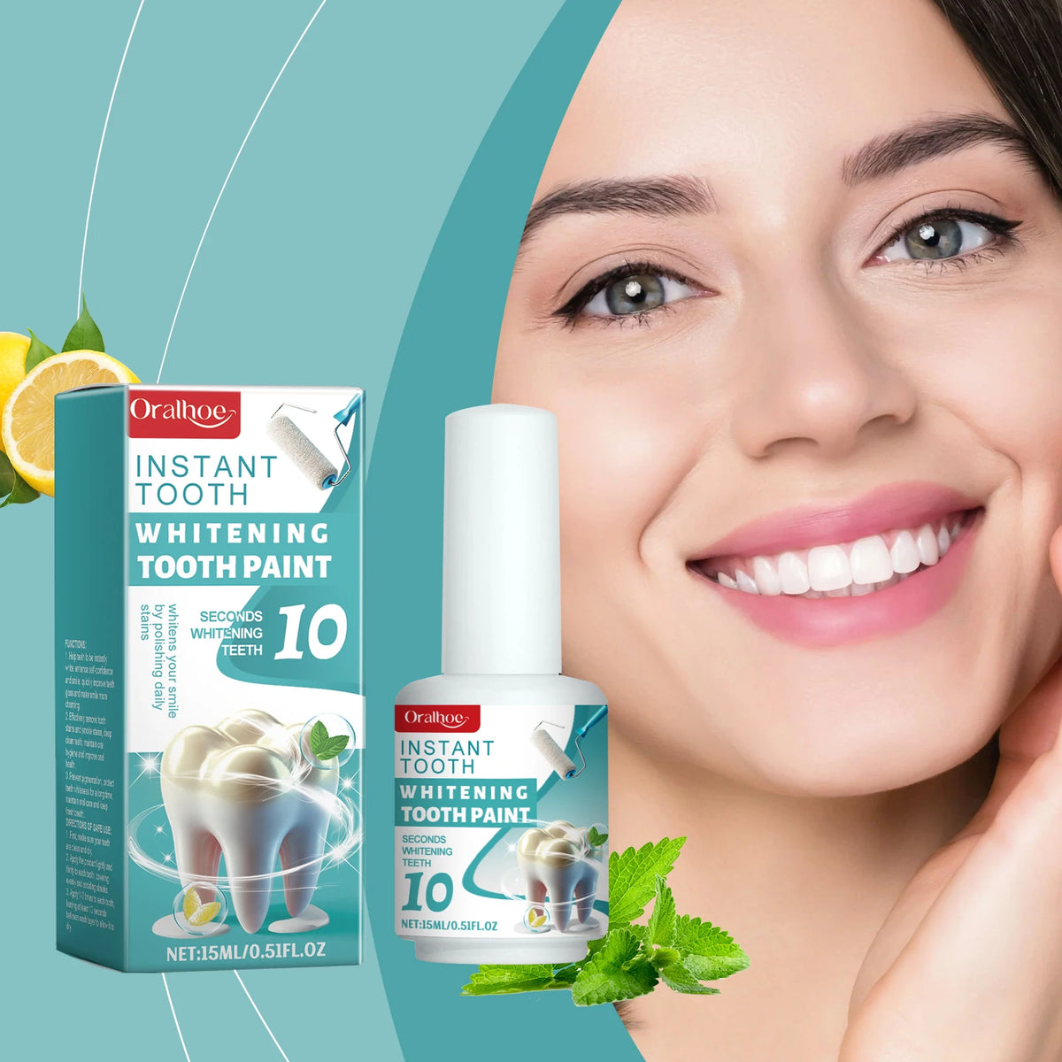 Instant Teeth Whitening Paint for Brighter Smile and Stain Removal