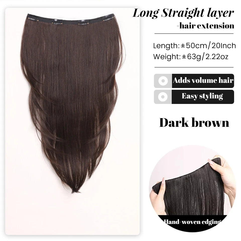 20-Inch Long Layered U-Shaped Clip-In Hair Extensions