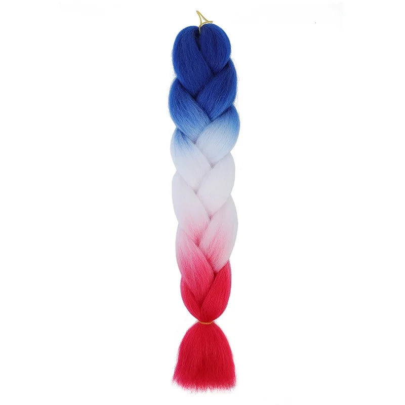 24-Inch Long Colorful Ombre Braiding Hair Extensions - 44